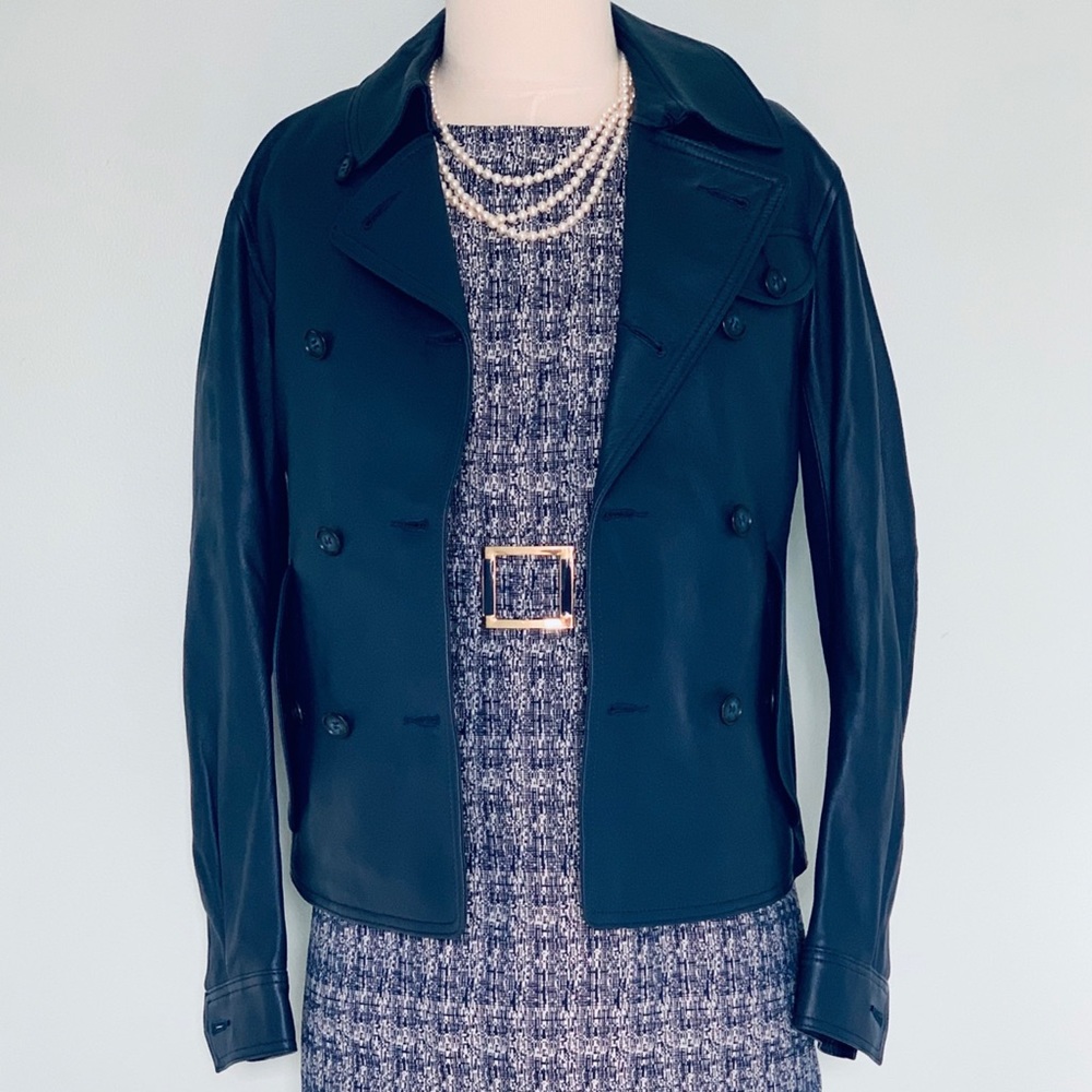 Luxury Sheep Leather Porter Classic Navy Jacket XS, NWOT - Picture 3 of 7